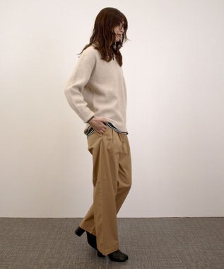 J.PRESS YORK STREET 【UNISEX】ウールカシミヤ スキッパーニットポロシャツ アイボリー系