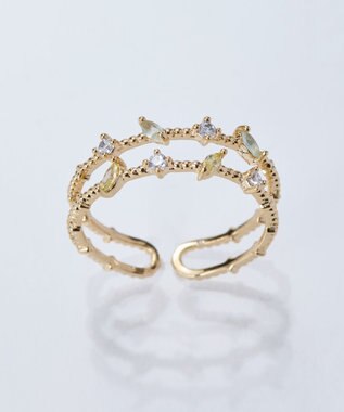 Phoebe ハーモニーカラーダブルラインリング マルチ1