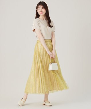 ANY SIS 【洗える】ボトルネックフレンチスリーブ ニットT アイボリー