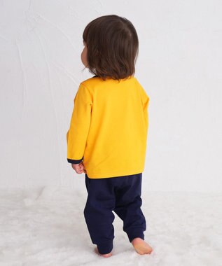 MIKI HOUSE HOT BISCUITS 【80-120cm】 天竺素材 恐竜柄 ルームウェア 黄