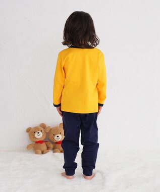 MIKI HOUSE HOT BISCUITS 【80-120cm】 天竺素材 恐竜柄 ルームウェア 黄