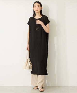 AMERICAN HOLIC ポコポコノースリーブワンピース【インナー付き】 Black