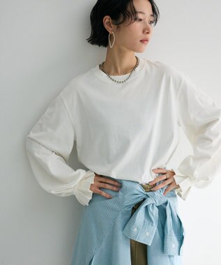 Green Parks 綿麻混レギュラーカラーＢＩＧシルエットシャツ Stripe Green