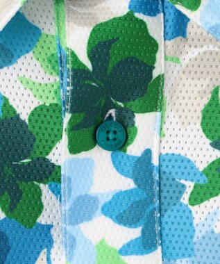 23区GOLF 【MEN】【UVカット】草花柄プリントポロシャツ パイングリーン系5