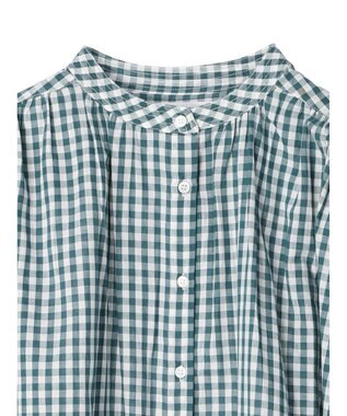 AMERICAN HOLIC フレンチスリーブバック切替シャツ Check Green