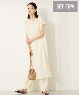 AMERICAN HOLIC ポコポコノースリーブワンピース【インナー付き】 Ivory