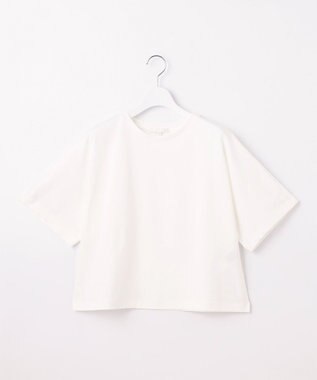 自由区 S 【洗える】ハイカウントクロップド丈 カットソー オフホワイト