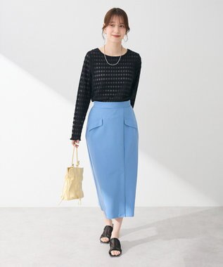 Green Parks クロップドボートネック表面感プルオーバー Black