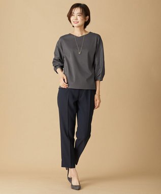 J.PRESS LADIES 【洗える】 RELAXION ツイル ストレート パンツ ネイビー系