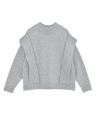 CRAFT STANDARD BOUTIQUE ハンドステッチデザインニットプルオーバー Gray Mixture