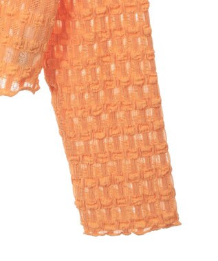 Green Parks クロップドボートネック表面感プルオーバー Orange