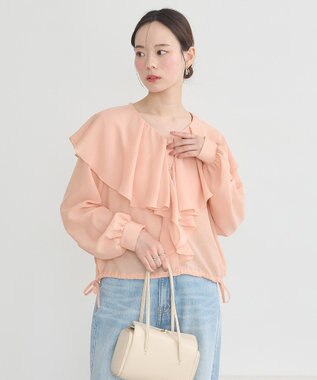 earth music&ecology シアーラッフルブラウス