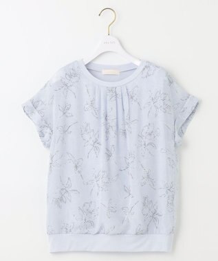 ANY SIS シフォンかぶせ ブラウス スカイブルー系