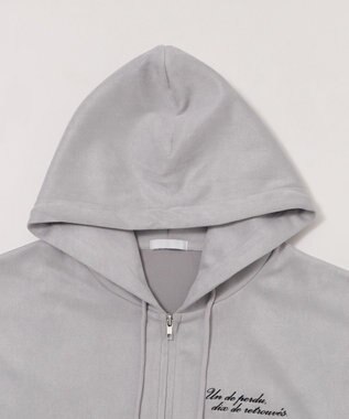 WEGO 【ユニセックス着用ITEM/MLサイズ展開】フェイクスウェードZIPパーカー ライトグレー