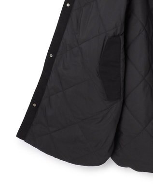 ICB 【リバーシブル着用可能】 リバーシブルキルト ミドル丈コート チャコール×ブラック系