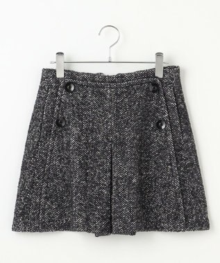 #Newans 【セットアップ可能】裏地キュロットツイードスカート グレー