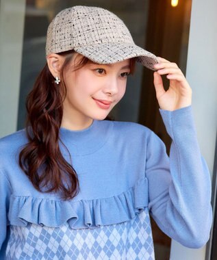 Tiaclasse ツイードキャップ アイボリー