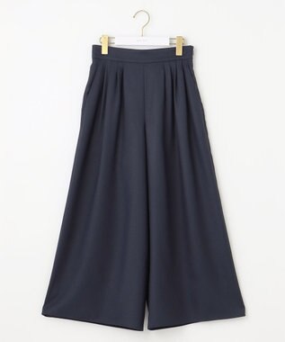ANY SIS L 【接触冷感・UVカット・速乾】スムージーポリエステルタックフレア パンツ ネイビー