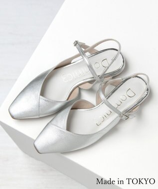 Dominic3 シープレザー Vカット バックストラップパンプス