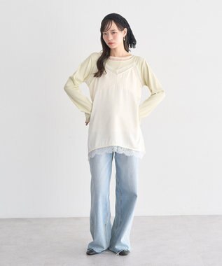 earth music&ecology マルチクロシェスカーフ Ivory