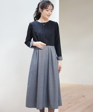 Tiaclasse 【洗える】チェックドッキングワンピース