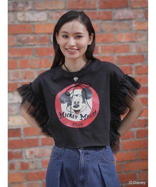 Green Parks ミッキーマウスクラブハウス／袖フリルショート丈ＴＥＥ Black