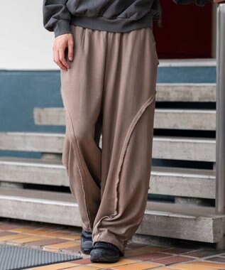 WEGO 【ユニセックス着用ITEM/ウエストゴム/MLサイズ展開】バルーン3Dスウェットパンツ ブラウン