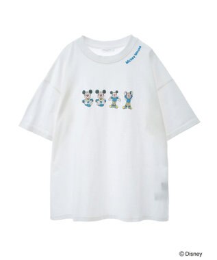Green Parks ミッキーフレンド／体操プリント半袖ＴＥＥ Off White