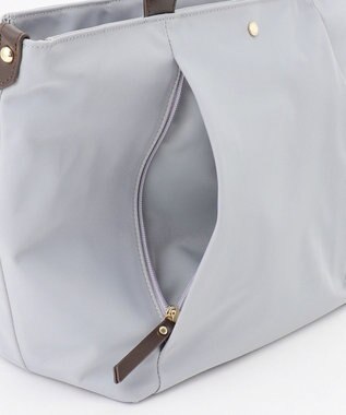 J.PRESS LADIES 【A4サイズ収納可】 ナイロン トート バッグ ライトグレー系