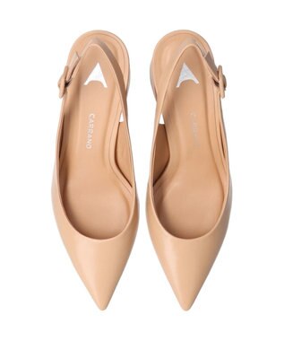 INTER-CHAUSSURES 【CARRANO】ポインテッドバックストラップパンプス ベージュ