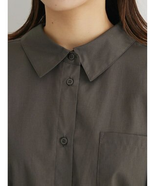 Green Parks ミドル丈シャツワンピースII Charcoal Gray