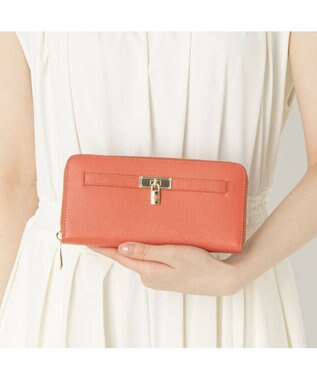 CLATHAS イヴェット ラウンド長財布 オレンジ