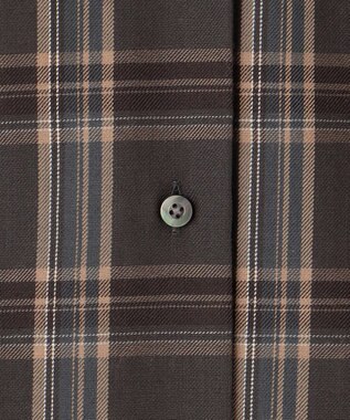 J.PRESS LADIES 【洗える】綿セルロースクリアチェック スタンドカラー ブラウス グレー系3