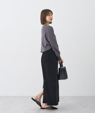 earth music&ecology シャイニーベロアスカート Black