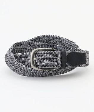 JOSEPH ABBOUD 【イタリア素材・ストレッチ・日本製】 ストレッチミックスブレイズ ベルト ダルブルー系