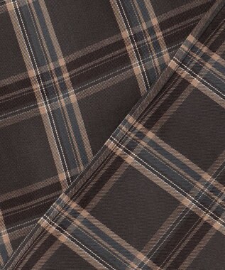 J.PRESS LADIES 【洗える】綿セルロースクリアチェック スタンドカラー ブラウス グレー系3