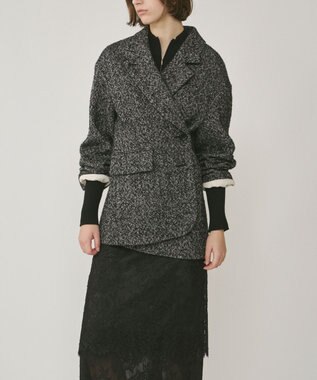 GRACE CONTINENTAL ヘリンボーンツイードジャケット ブラック