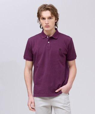 J.PRESS MEN コットンカノコオーバーダイ ポロシャツ パープル系
