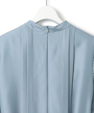 23区 【APPLAUDIR】ノーブルサテン レースコンビドレス ダルブルー系