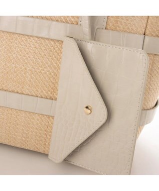 UNBILLION cachecache ポリプロピレンシートラティスバッグ アイボリー