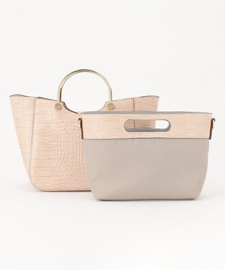 自由区 エンボスクロコマルチＷＡＹバッグ ローズ系