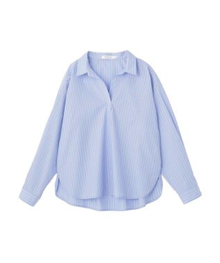 AMERICAN HOLIC 【イージーケア】バックギャザースキッパーシャツ Stripe Sax