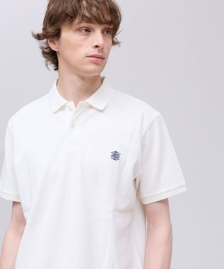 J.PRESS MEN コットンカノコオーバーダイ ポロシャツ ホワイト系