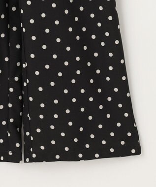 ANY KIDS 麻ライク ドット柄 ガウチョ ブラックドット