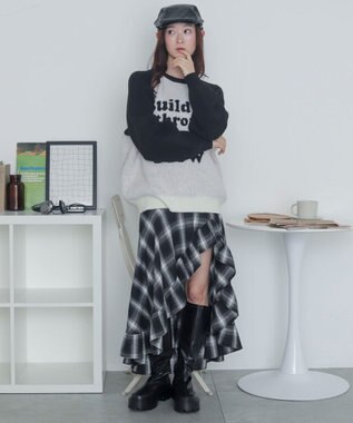 WEGO 【2025年秋冬新作】フラッフィーグラフィックニットBIGプルオーバー 柄11