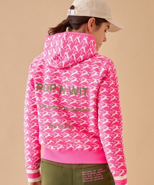 PW CIRCULUS 【イージーケア/軽量】【WOMEN】 MOFUモチーフ ニットフーディ ピンク系