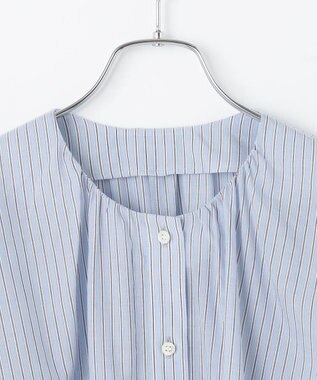 #Newans 【金子綾さんインスタライブご紹介アイテム】マルチストライプノースリーブシャツ ライトブルーストライプ