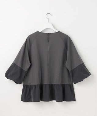 自由区 L クリアコットンポンチペプラム カットソー スレート