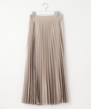 自由区 S 【ウエストゴム・洗える】ブライトサテンプリーツ スカート ベージュ