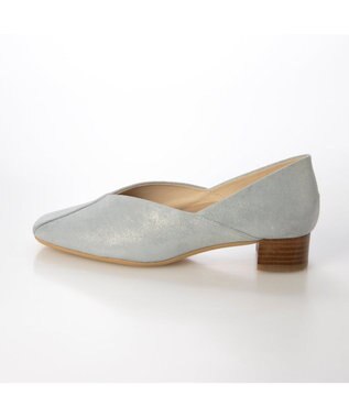 ing <ing>切替えデザインローヒールパンプス シルバー